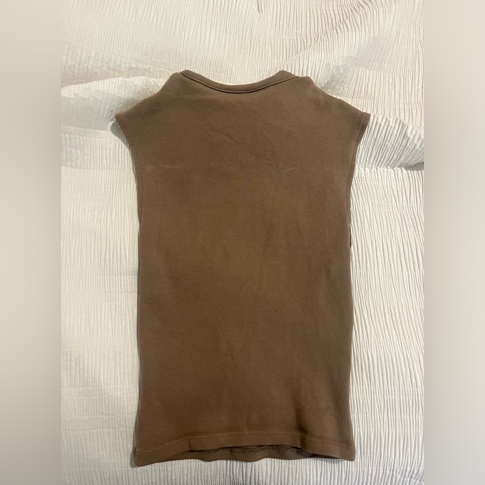 Zara high neck brown tank